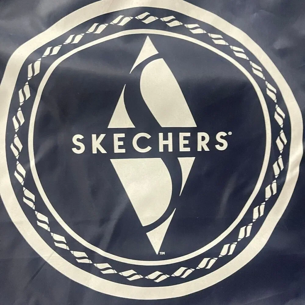 Skechers Navy Blue Nylon Drawstring Backpack – Water Resistant, Unisex Logo Bag